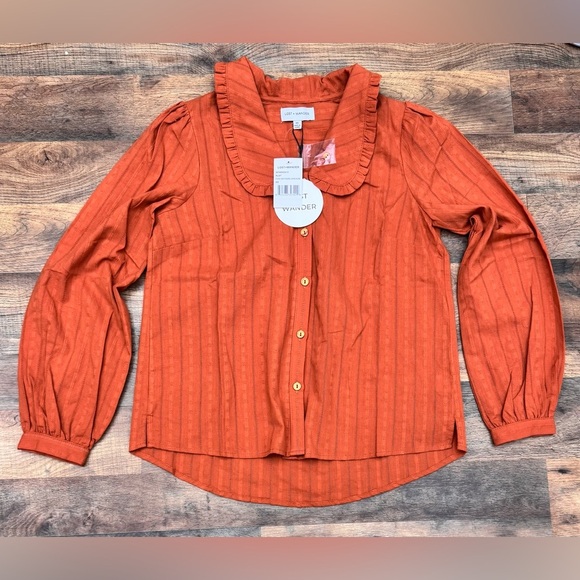Lost + Wander Button-Down Shirt Autumn Vides Color Rust Size XS, NWT - Picture 12 of 16